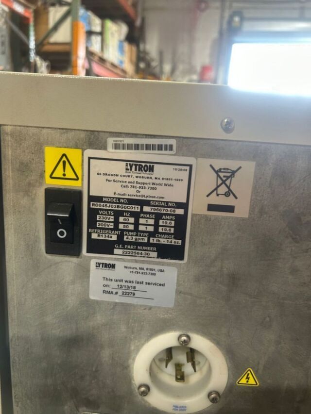 Lytron RC045J02BG0C1J1 MRI chiller part number 2222564-30